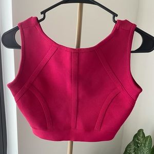 Red BCBG MAX AZRIA Bandage Crop Top